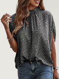 Luna Women's Zigzag Mock Neck Tie-back Crop Top
