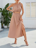 Luna Tie Shoulder Draped A-Line Skirt Set