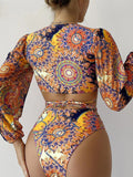 Luna Print Long Sleeve Bikini