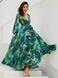 Luna Leaf Print Maxi Dress