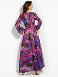 Luna Leaf Print Maxi Dress