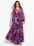 Luna Leaf Print Maxi Dress