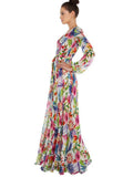 Luna Leaf Print Maxi Dress