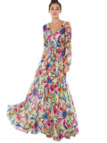 Luna Leaf Print Maxi Dress