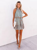 Luna Ruffle Halter Dress