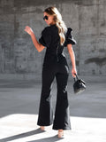 Luna Denim Crossover Jumpsuit