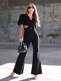 Luna Denim Crossover Jumpsuit