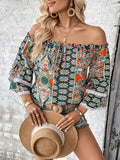 Luna Celine Floral Off Shoulder Blouse