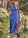 Luna Maxi Off the Shoulder Polka Dot Dress
