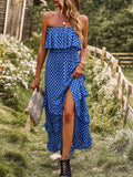 Luna Maxi Off the Shoulder Polka Dot Dress