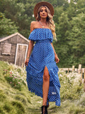 Luna Maxi Off the Shoulder Polka Dot Dress