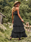 Luna Maxi Off the Shoulder Polka Dot Dress