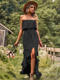 Luna Maxi Off the Shoulder Polka Dot Dress