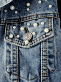Luna Faux Pearl Denim Jacket