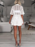 Luna 2 Pieces White Lace Cardigan and Shorts