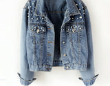 Luna Faux Pearl Denim Jacket