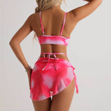 Luna 3pcs Tie Dye Bikini Mini Skirt Cover Up