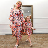 Luna Mother and Daughter Floral Print Dress