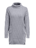 Luna Twist Retro Knitted Turtleneck Sweater