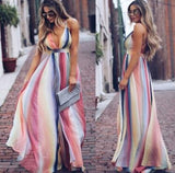 Luna Rainbow Maxi Summer Dress