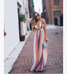 Luna Rainbow Maxi Summer Dress