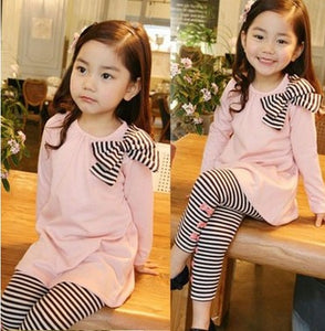 Luna Long Sleeve Top and Stripped Pants Kids Wear