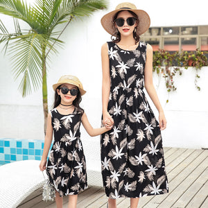 Luna Mother and Daughter Vacation Beach Vest Long Skirt