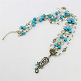 Luna Boho Turquoise Pearl Drop Hair Chain