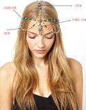 Luna Boho Turquoise Pearl Drop Hair Chain
