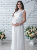 Luna Lace Sleeveless Maternity Maxi Dress