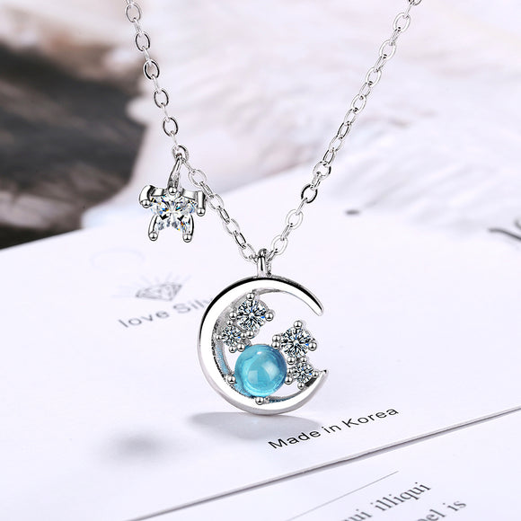 Luna Blue Star Moon Necklace