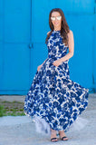 Luna Floral Blue and White Matching Dress