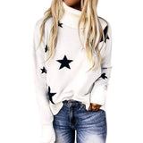 Luna Star Print Turtleneck Knitted Sweater