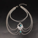 Luna Boho Turquoise Tassel Foot Chain