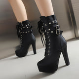 Luna Rivet Chunky Heel Martin Boots