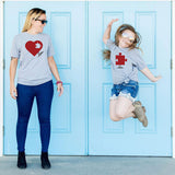 Luna Valentine's Day Puzzle Heart Mother-daughter Matching t-shirt