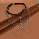 Luna Boho Love Turquoise Tassel Leg Chain