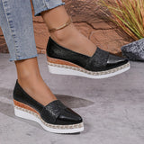 Luna Sequined Espadrille Wedge Slip-On Platform Shoes