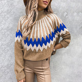 Luna Women's Printed Turtleneck Knit Sweater
