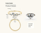 Luna Starry Sky Electroplated Silver Moissanite Ring