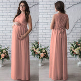 Luna Lace Sleeveless Maternity Maxi Dress