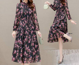 Luna Long Sleeve Maxi Floral Dress