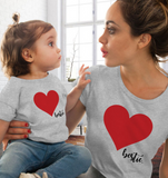 Luna Mom and Daughter Heart T-shirt