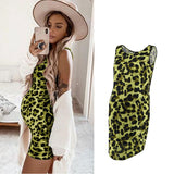 Luna Maternity Leopard Bodycon Dress