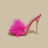 Luna Furry High Heels Sandals