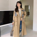 Luna Women Plaid Stitching Coat