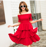 Luna Mom and Daughter Matching Ruffle Red Dress