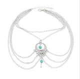 Luna Boho Turquoise Tassel Foot Chain