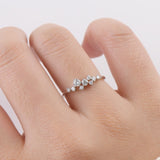Luna Starry Sky Electroplated Silver Moissanite Ring