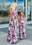 Luna Mom and Daughter Maxi Floral Casual Dress